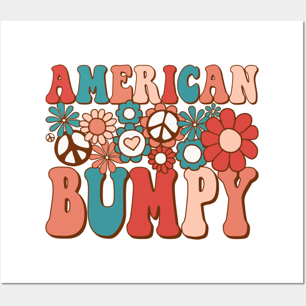 Retro Groovy American Bumpy Matching Family 4th of July Wall Art by BramCrye